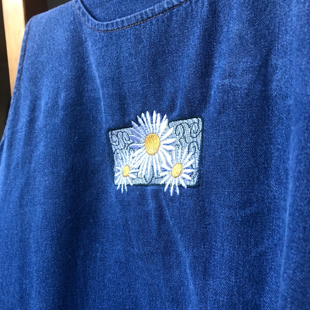 Embroidered (by me!) denim dress❤️